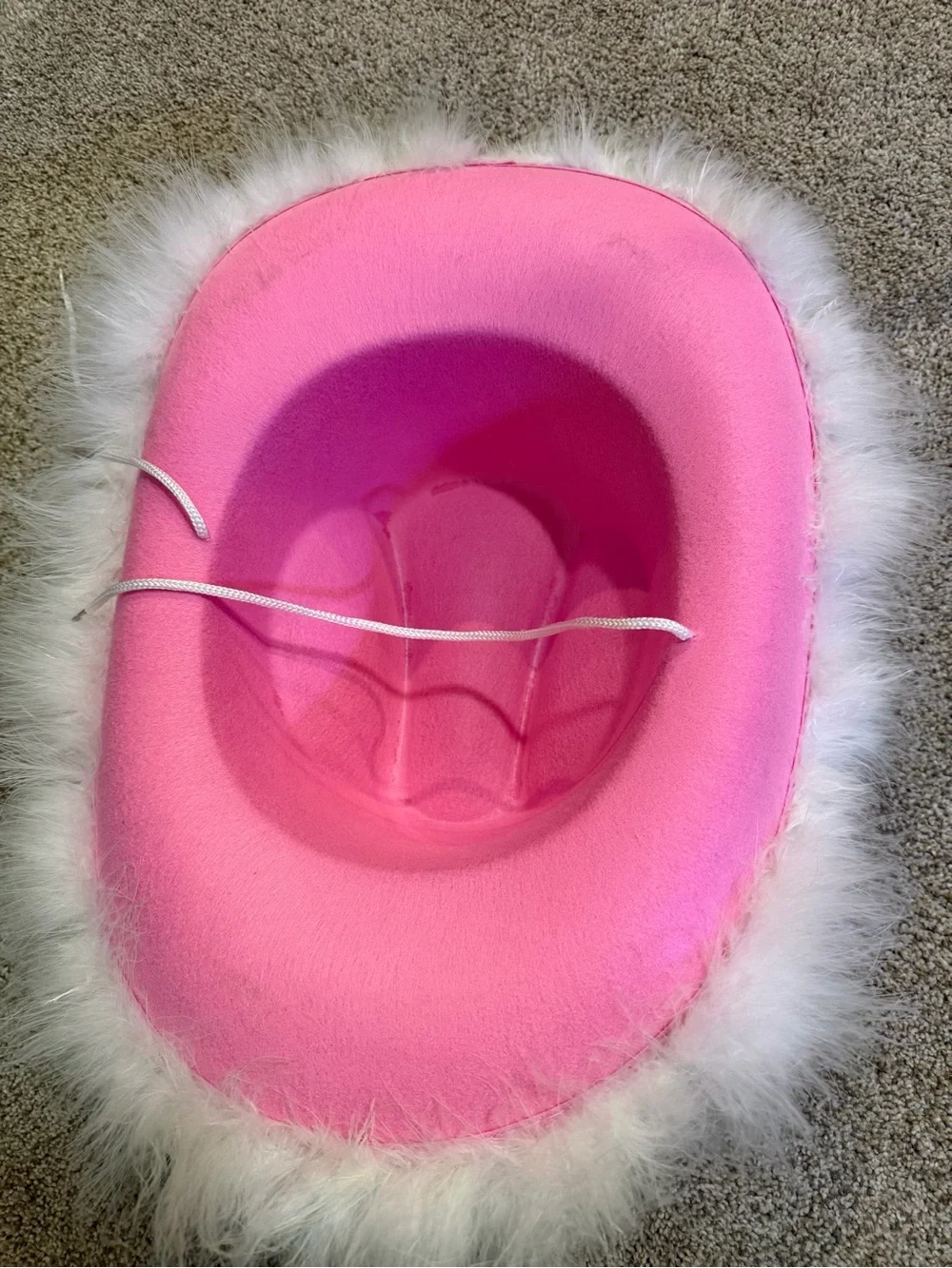Pink Whitney Pink and White Feather Trim Glitter Cowboy Hat